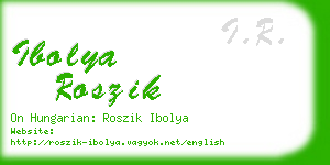 ibolya roszik business card